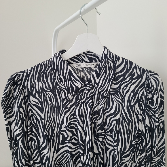 ZARA Belted Animal Print Dress - Picture 5 of 8